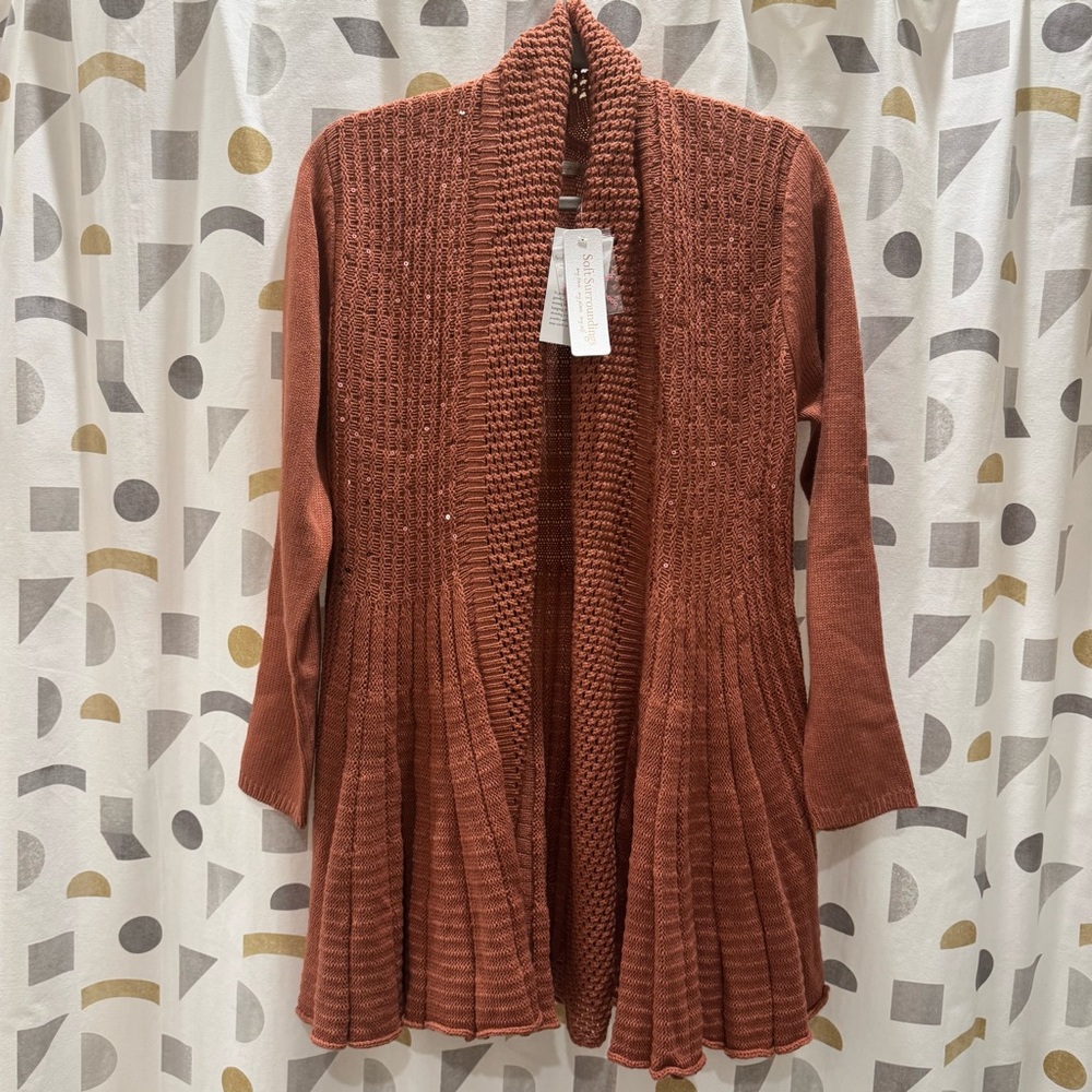 NWT Soft Surroundings Womens size M cardigan with sequins